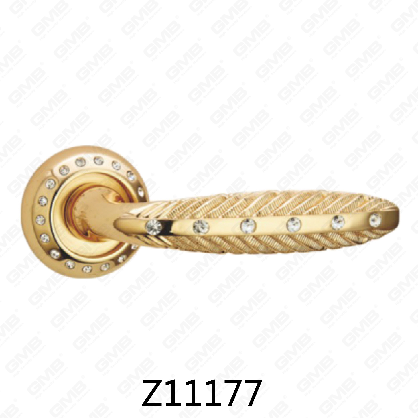 Zamak-Zink-Legierungs-Aluminium-Rosette-Türgriff mit runder Rosette (Z11177)