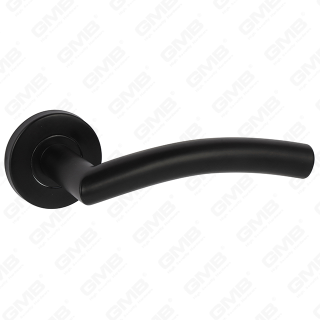 Hochwertige schwarze Farbe Modernes Design #304 Edelstahl-Türgriff runden Rosenhebelgriff (GB03-105)