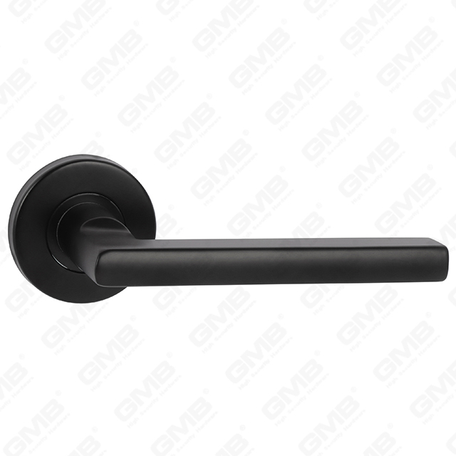 Hochwertige schwarze Farbe Modernes Design #304 Edelstahl-Türgriff runden Rosenhebelgriff (GB03-49)