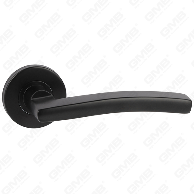 Hochwertige schwarze Farbe Modernes Design #304 Edelstahl-Türgriff runden Rosenhebelgriff (GB03-35)