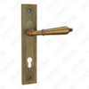 Türgriff ziehen Holztürbeschläge Griffschloss Türgriff auf Platte für Einsteckschlösser aus Zinklegierung oder Stahl Türplattengriff (E718-E01-DYB)