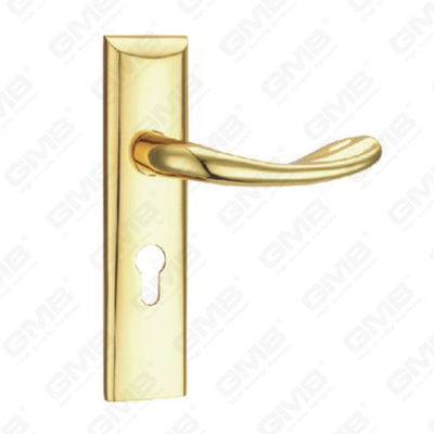 Türgriff ziehen Holztürbeschläge Griffschloss Türgriff auf Platte für Einsteckschlösser aus Zinklegierung oder Stahl Türplattengriff (TM400666-GPB)