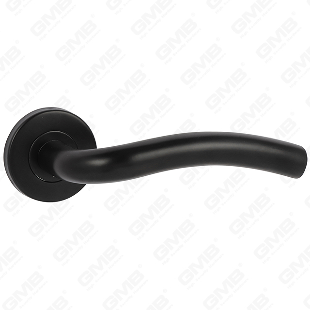 Hochwertige schwarze Farbe Modernes Design #304 Edelstahl-Türgriff runden Rosenhebelgriff (GB03-108)