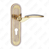 Türgriff Ziehen Sie Holztür Hardware-Griff Türgriff auf Teller für Locksserie durch Zinklegierung oder Stahltürplatte (TM400257-HG)
