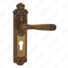 Türgriff Ziehen Sie Holztür Hardware-Griff Schloss Türgriff am Teller für Locksserie durch Zinklegierung oder Stahltürplattengriff (CM579-C35-DYB)
