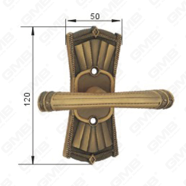 Türgriff Ziehen Sie Holzhölzer Hardware-Griff-Schloss Türgriff auf Teller für Locksserie durch Zinklegierung oder Stahltürplattengriff (CF128-C96-DYB)