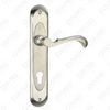 Türgriff Ziehen Sie Holztür Hardware-Griff Türgriff auf Teller für Lockset mit Zinklegierung oder Stahltürplattengriff (L833-Z08-K)
