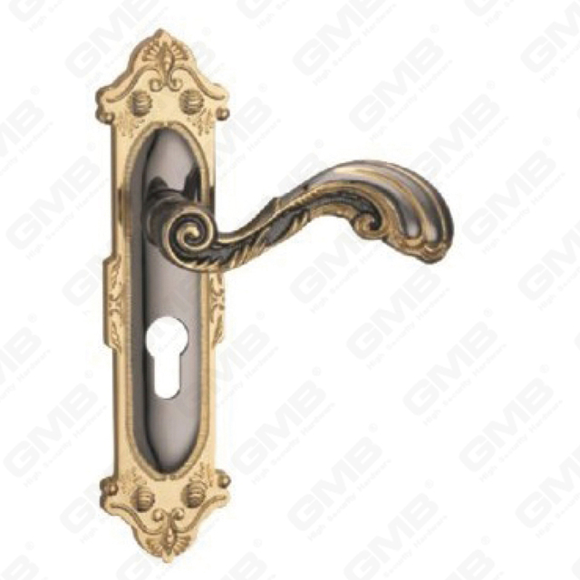 Türgriff Ziehen Sie Holztür Hardware-Griff Türgriff auf Teller für Locksserie durch Zinklegierung oder Stahltürplattengriff (ZM617-E48-HG)