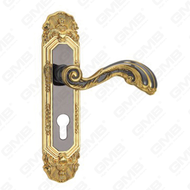 Türgriff Ziehen Sie Holztür Hardware-Griff Türgriff auf Teller für Lockset mit Zinklegierung oder Stahltürplattengriff (CM568-C48-KJ)