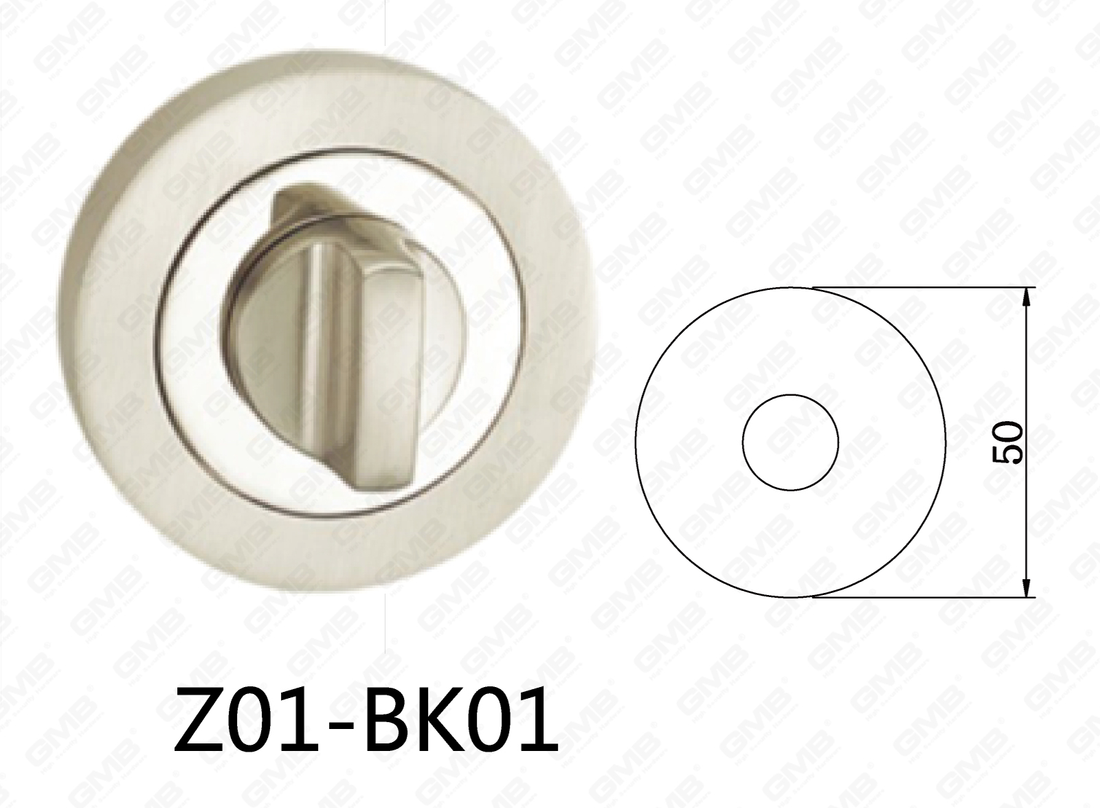 Zamak-Zink-Legierungs-Aluminiumtürgriff-runde Rosette (Z01-BK01)