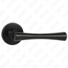 Hochwertige schwarze Farbe Modernes Design #304 Edelstahl-Türgriff runden Rosenhebelgriff (GB03-65)