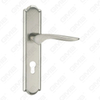 Türgriff Ziehen Sie Holztür Hardware-Griff Schloss Türgriff auf Teller für Locksserie durch Zinklegierung oder Stahltürplatte (L207-Z18-K)