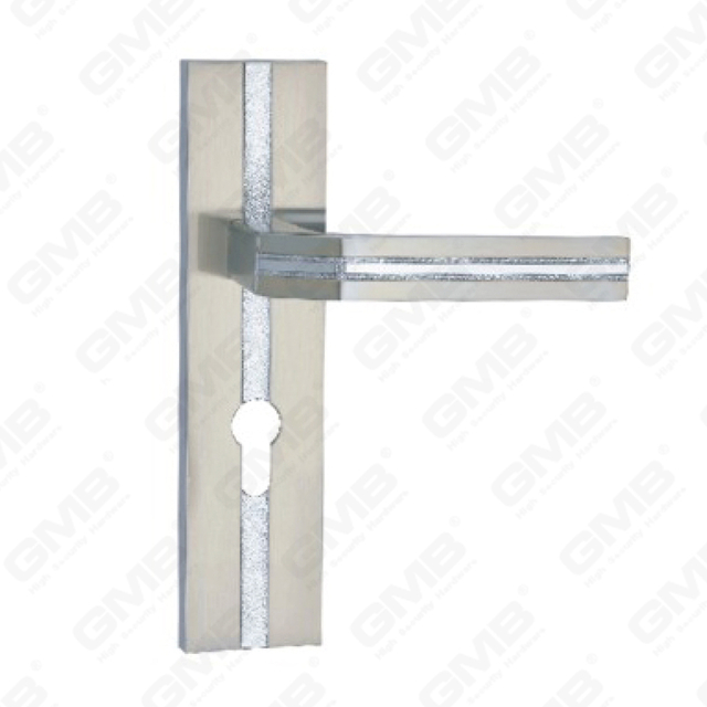 Türgriff ziehen Holztürbeschläge Griffschloss Türgriff auf Platte für Einsteckschlösser aus Zinklegierung oder Stahl Türplattengriff (TM400569-KC)