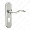 Türgriff Ziehen Sie Holztür Hardware-Griff Türgriff auf Teller für Lockset mit Zinklegierung oder Stahltürplattengriff (CM591-C76-K)
