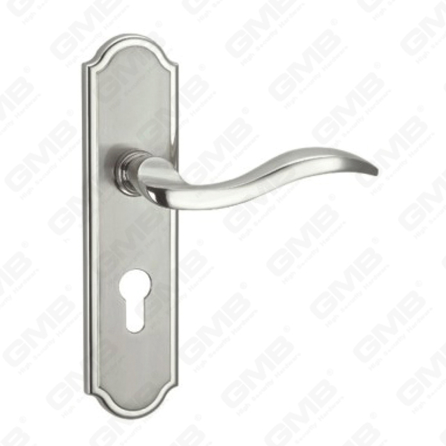 Türgriff Ziehen Sie Holztür Hardware-Griff Türgriff auf Teller für Lockset mit Zinklegierung oder Stahltürplattengriff (CM591-C76-K)