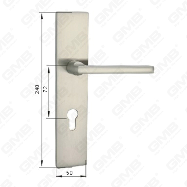 Türgriff Ziehen Sie Holztür Hardware-Griff Türgriff auf Teller für Lockset mit Zinklegierung oder Stahltürplatte (L201-Z25-N)