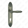 Türgriff ziehen Holztürbeschläge Griffschloss Türgriff auf Platte für Einsteckschlösser aus Zinklegierung oder Stahl Türplattengriff (L861-E08-AB)