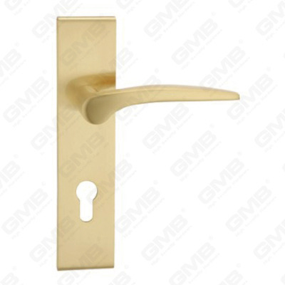 Türgriff ziehen Holztürbeschläge Griffschloss Türgriff auf Platte für Einsteckschlösser aus Zinklegierung oder Stahl Türplattengriff (ZM80517-GSB)