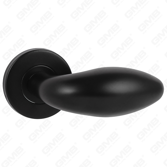 Hochwertige schwarze Farbe Modernes Design #304 Edelstahl-Türgriff runden Rosenhebelgriff (GB03-47)